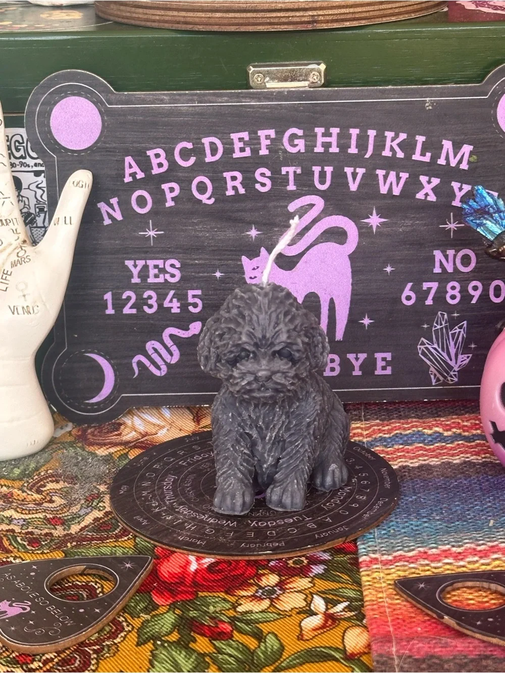 Handmade Grey Puppy Candle | Dog Lover Gift | Cute Puppy Altar & Home Decor